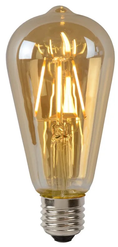 Lucide 49068/05/62 ST64 - LED vláknová žiarovka - priemer 6,4 cm - LED Stmievatelná - E27 - 1x5W 2700K - Jantárová