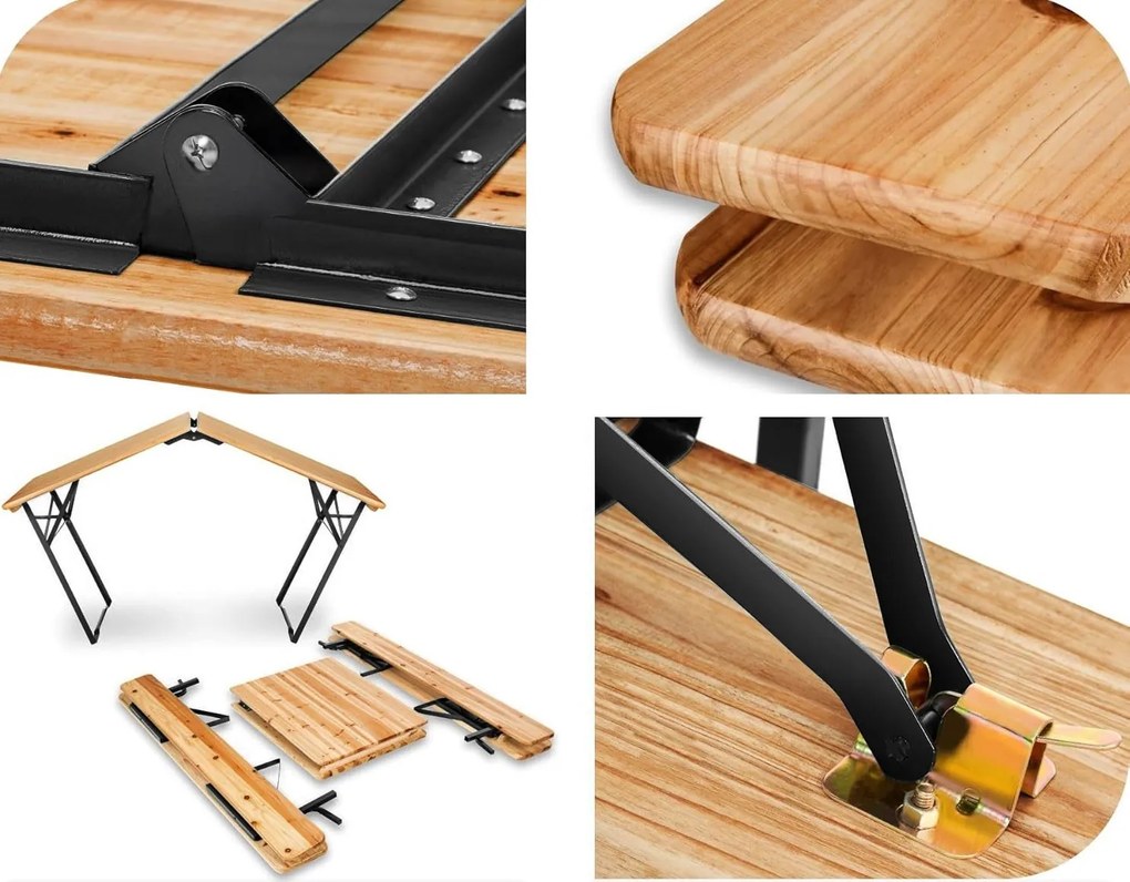 Súprava záhradného nábytku PORTER z masívu hnedá