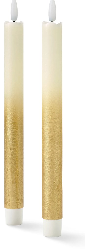 Dlhé LED sviečky z pravého vosku, 2 ks