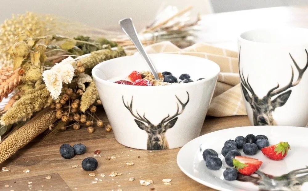Porcelánový hrnček s jeleňom Red Deer - 12*9*10cm/0,4L