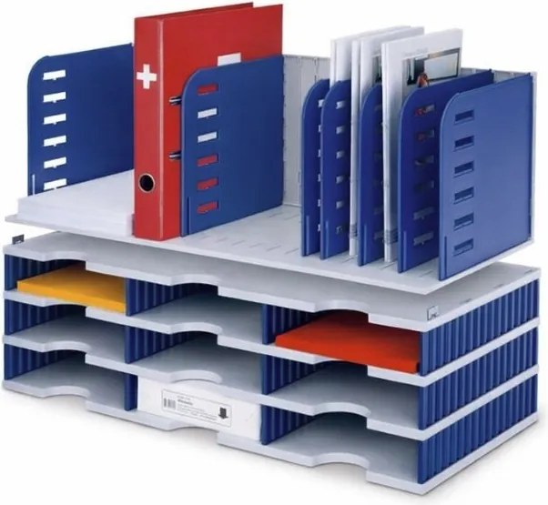 Triediace moduly, 8 prepážok a 9 priehradok, modrá