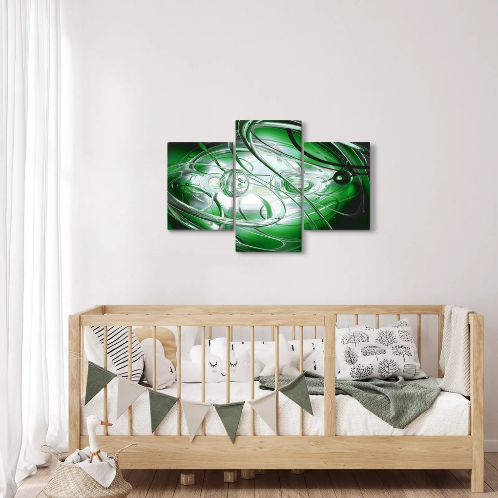 Zelený abstraktný obraz (90x60 cm)