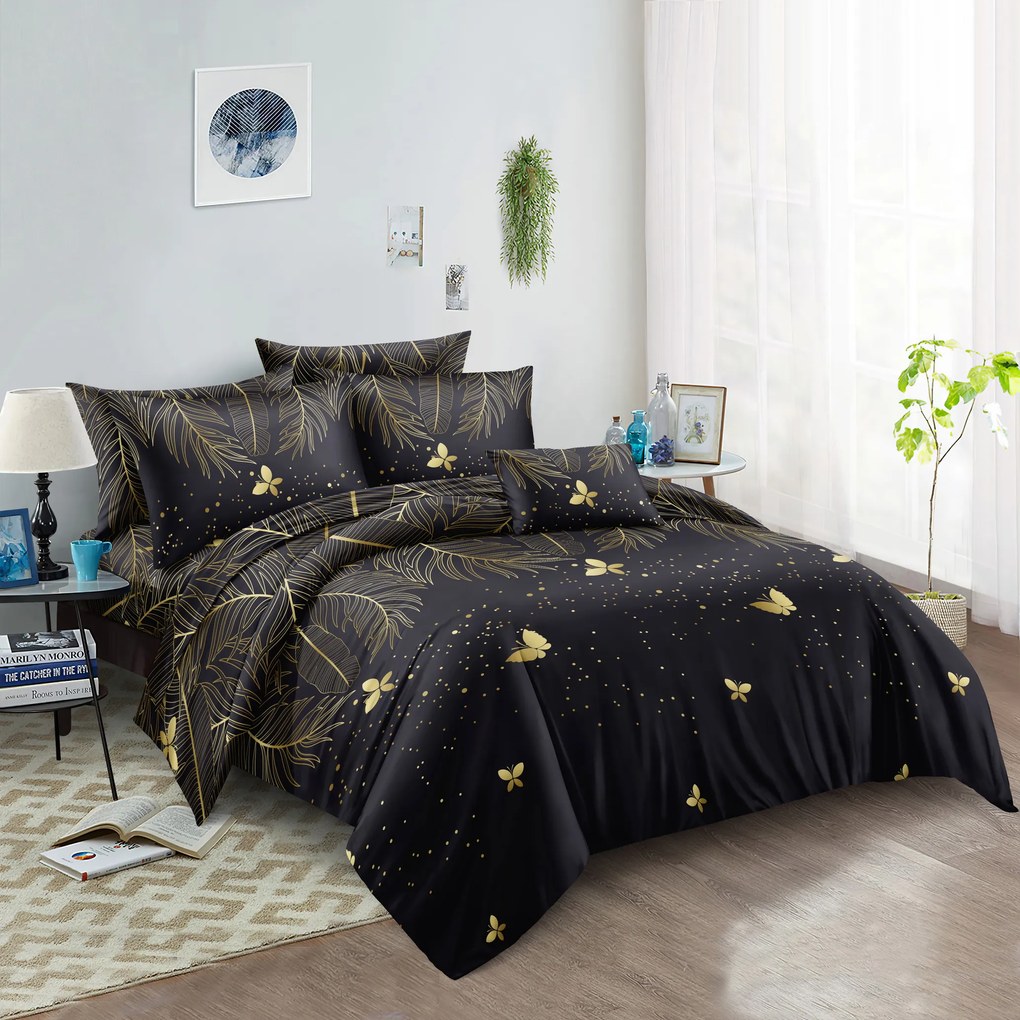 Obliečky z mikrovlákna VISATA čierne Rozmer obliečky: 2 ks 70 x 90 cm | 200 x 220 cm