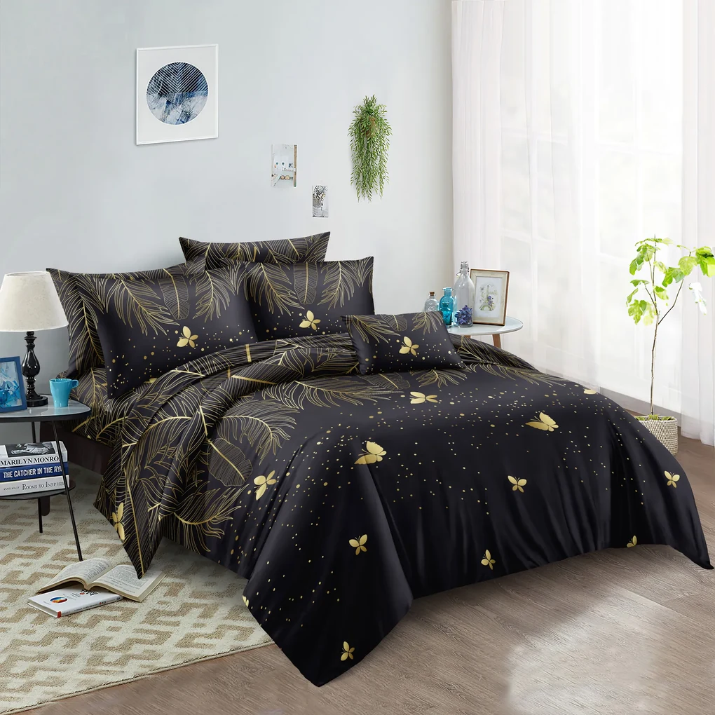 Obliečky z mikrovlákna VISATA čierne Rozmer obliečky: 2 ks 70 x 90 cm | 200 x 220 cm
