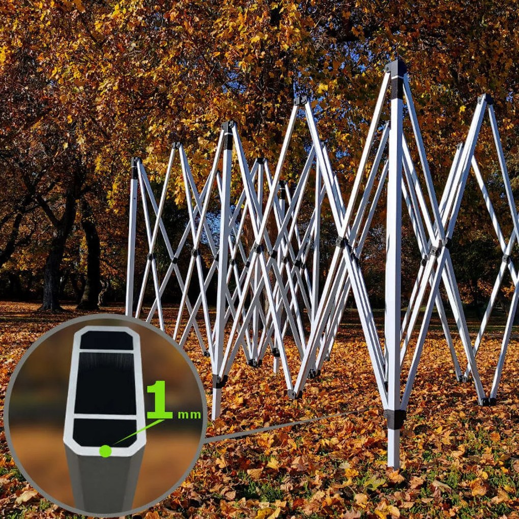 BRIMO Nožnicový Stan 3x6 m ALU bez Stien - Hliníkový Rám, Vodotesný - bez stien - Modrá 39