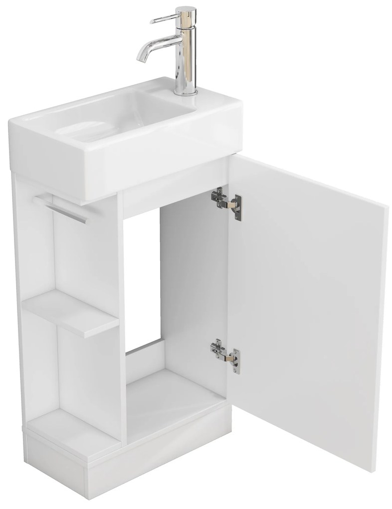 Voľne stojaca skrinka s umývadlom Houseland Ruvin 46 cm biela
