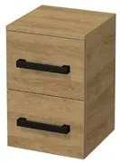 Kúpeľňová skrinka nízka s čiernou úchytkou SAT Cube Way 32,5x49,3x20 cm dub Hickory mat CUBE3CN32DH, 1 ks