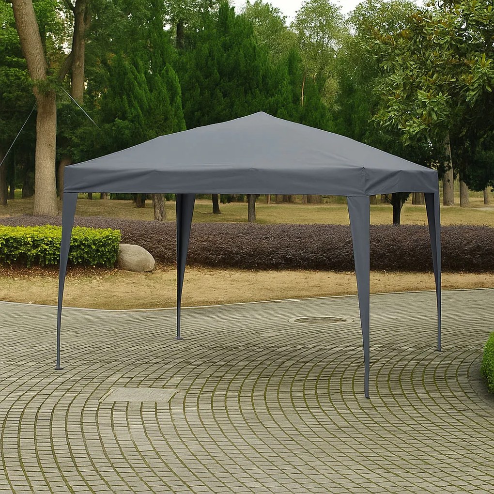 Záhradný pavilónový stan 3x3 m s automaticky rozťahovacou strechou, sivý, MultiGarden