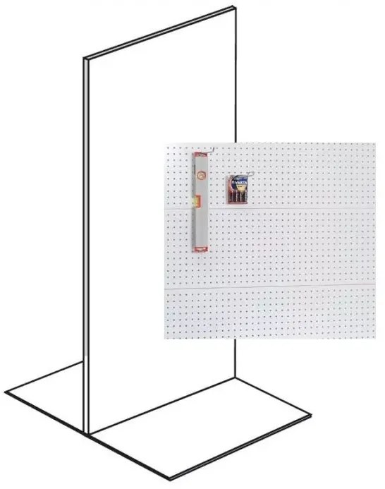 Predajný regál obojstranný, perfo steny, 1600 x 1000 x 900 mm, základný, antracit