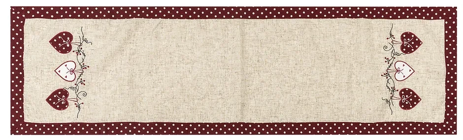 BO-MA Trading Behúň Srdiečka bodka červená, 40 x 140 cm