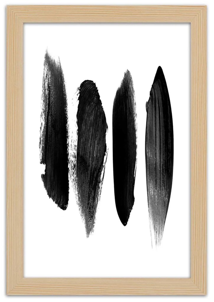 Gario Plagát Čierne čiary na bielom pozadí abstraktné Farba rámu: Bez rámu, Rozmery: 40 x 60 cm