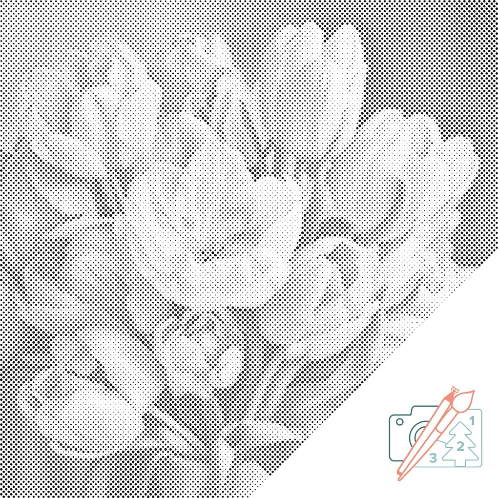 Gario Bodkovanie Romantická kytica tulipánov Rozmery: 80 x 80 cm, Rámovanie: S vnútorným rámom, Farba bodiek: Modrá