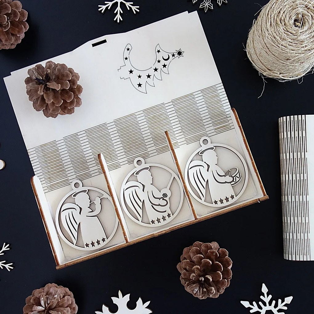 SENTOP | Vianočné ozdoby z dreva a plastu, Vianočné dekorácie drevené , drevené doplnky PR0103-Christmas decorati HEU-