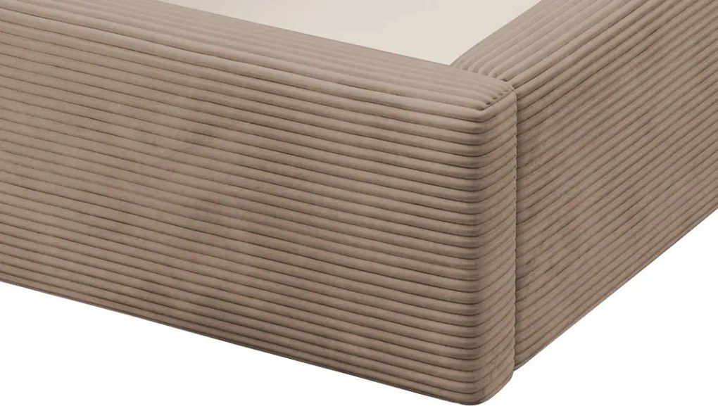 Posteľ Inez 180x200 cm, svetlo hnedá štrukturovaná látka