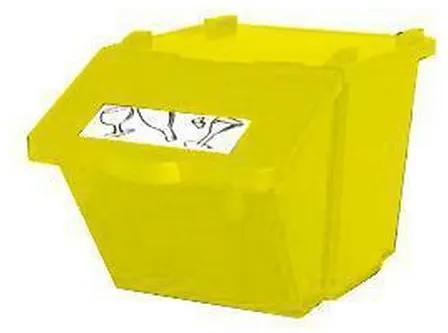 Plastový odpadkový kôš na triedený odpad, objem 45 l, žltý