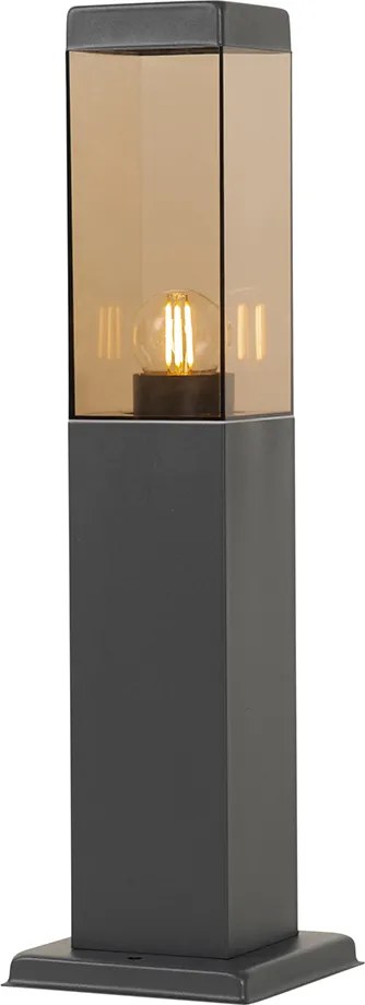 Inteligentné vonkajšie stĺpikové svietidlo tmavosivé s dymovým sklom 45 cm vrátane WiFi P45 - Malios