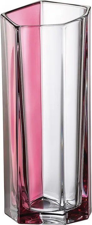 KRIŠTÁĽOVÁ VÁZA BOHEMIA BAZALT PINK LINE 300MM