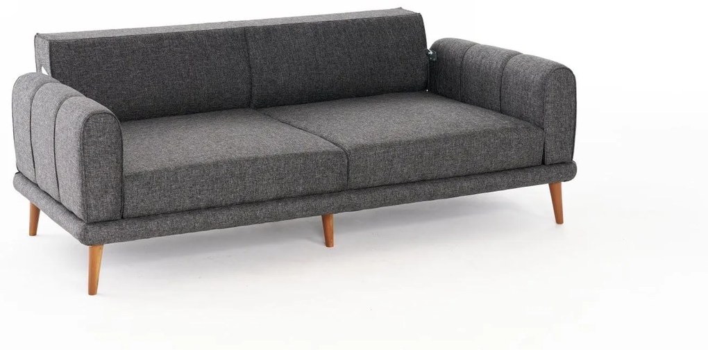 Pohovka trojsedačka Sorenella (antracit + orech). Akcia -18%. Vlastná spoľahlivá doprava až k Vám domov. 1106718