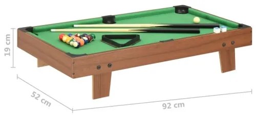 vidaXL 3-stopový mini gulečníkový stôl hnedý a zelený 92x52x19 cm-