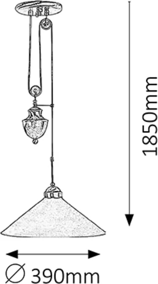 Rabalux Závesný luster s kladkou Marian 60W/E27/230V/IP20 - bronz