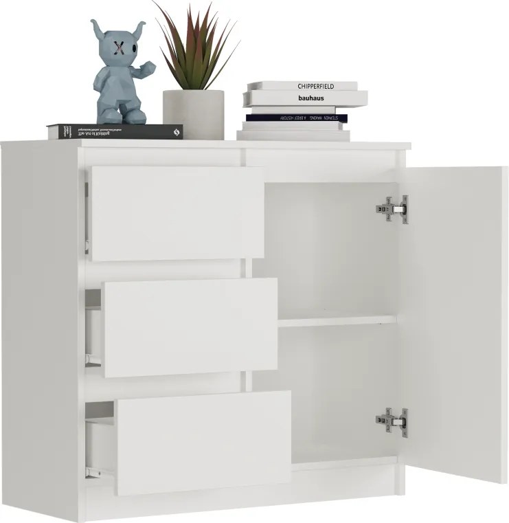 Komoda R-80-S3 so zásuvkami 80 cm - rôzne farebné prevedenia sonoma mix biela