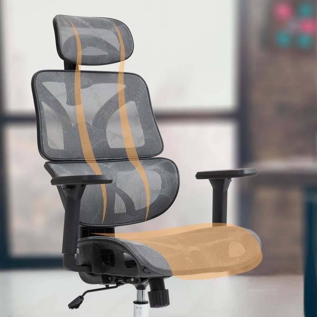 Design-Shop Kancelárska stolička Deshler - Sivá