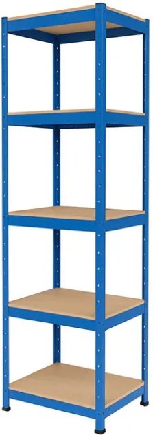 Regál 180x40x40 cm lakovaný 5-policový, nosnosť 875 kg - modrý - 2ks