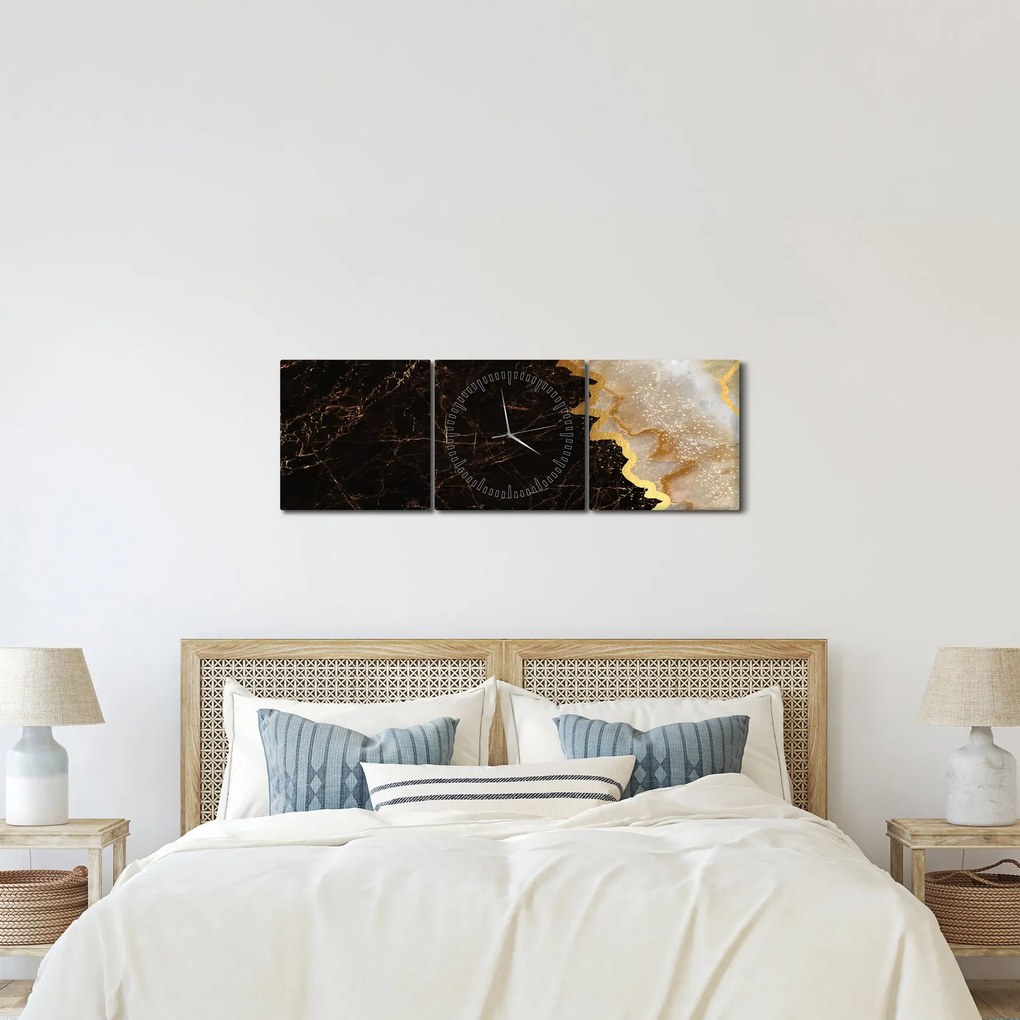 Obraz - Mramor (s hodinami) (90x30 cm)