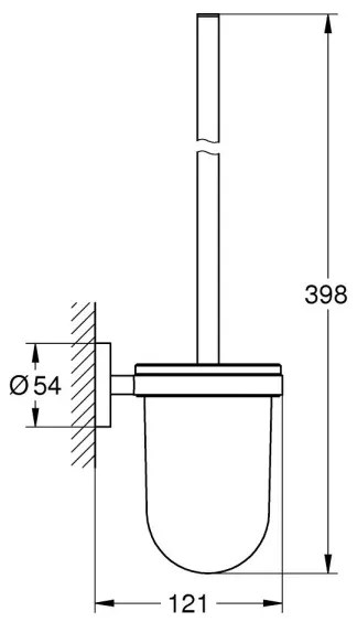 GROHE 40374001 - Sada na čistenie WC ESSENTIALS 12,1 x 39,8 cm chróm