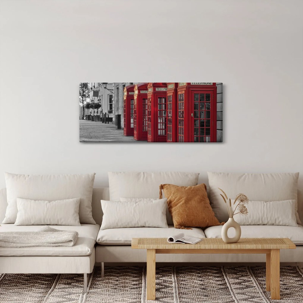 Obraz - Londýnske telefónne búdky (120x50 cm)