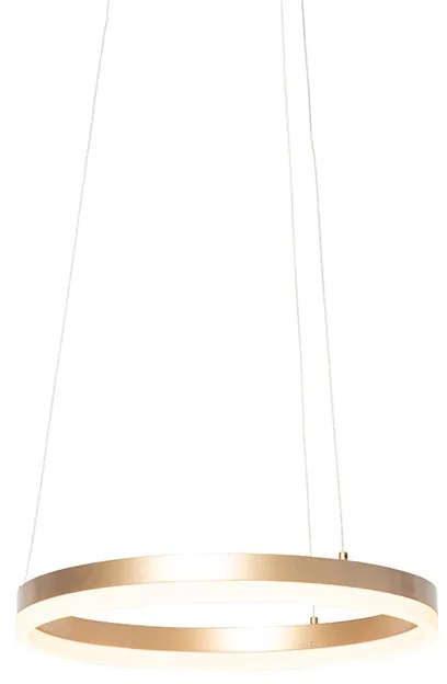 Dizajnové závesné svietidlo zlaté 40 cm vrátane LED s 3-stupňovým stmievaním - Anello