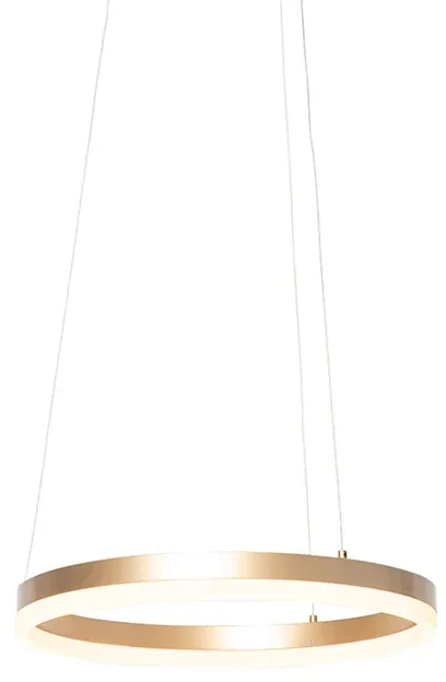 Dizajnové závesné svietidlo zlaté 40 cm vrátane LED s 3-stupňovým stmievaním - Anello