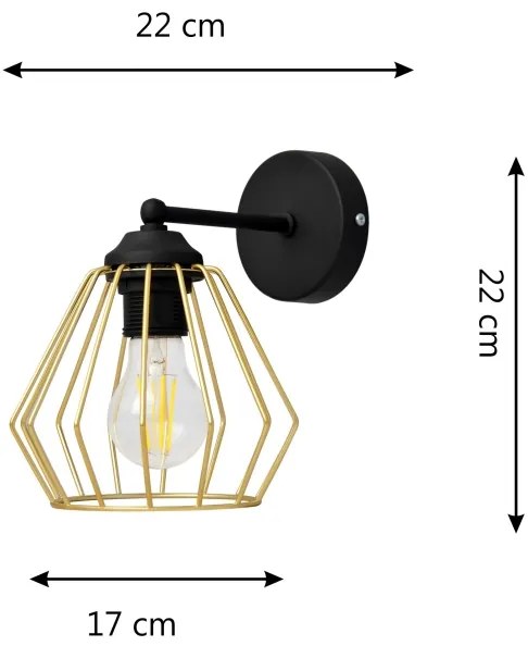 Nástenná lampa AGAT 1xE27/15W/230V zlatá/čierna