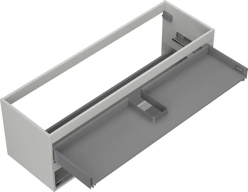 Mexen Box-A, závesná skrinka 140 cm, 2 zásuvky, matná sivá, 91AX0-1400-470-2-62