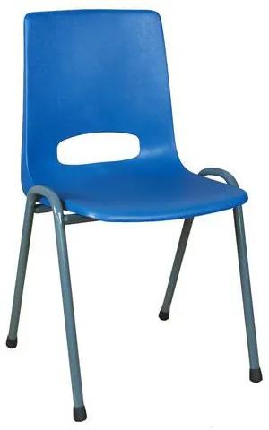 Plastová jedálenská stolička Pavlina Grey, modrá, sivá konštrukcia