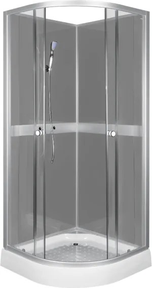 Novoterm Sprchový box štvrťkruhový NV-Cessla 90 G, 90x90 sivý