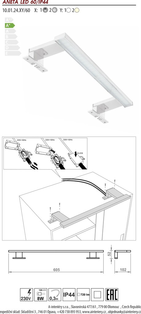 Comodo LED osvetlenie zrkadla Aneta LED 60