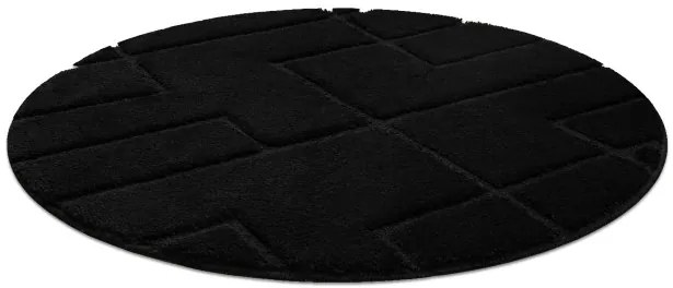 Kúpeľňový koberček SUPREME LINES línie, čierny kruh