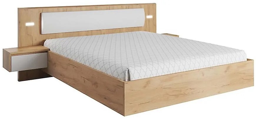 Posteľ 160 + Led biela/Craft