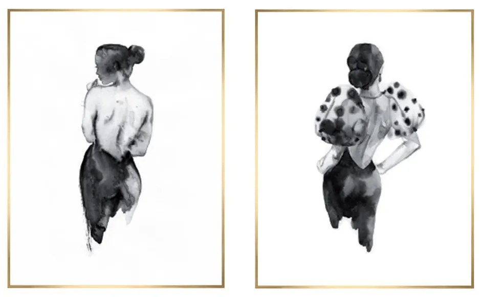 Obrazy v súprave 2 ks 30x40 cm Woman Sketch – knor