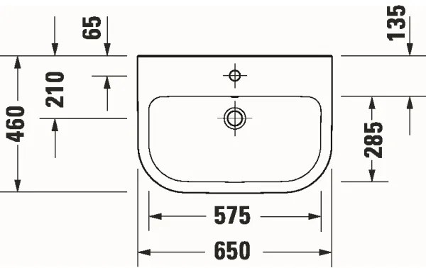 Duravit 23986500002 - Závesné umývadlo D-CODE 65x46 cm keramika/lesklá biela