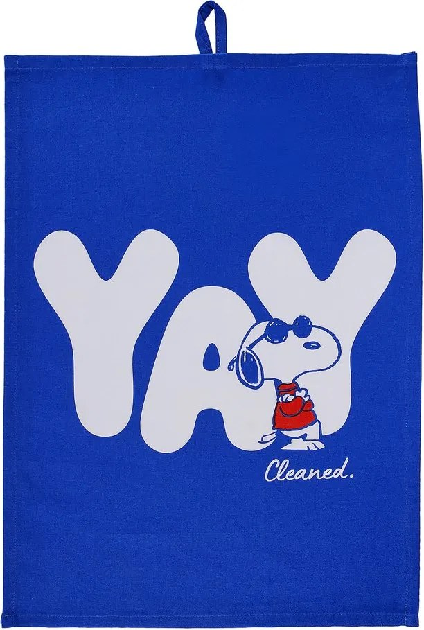 PEANUTS Utierka "Yay" - modrá/biela