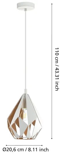 Eglo 43001 - Luster na lanku CARLTON 1xE27/60W/230V