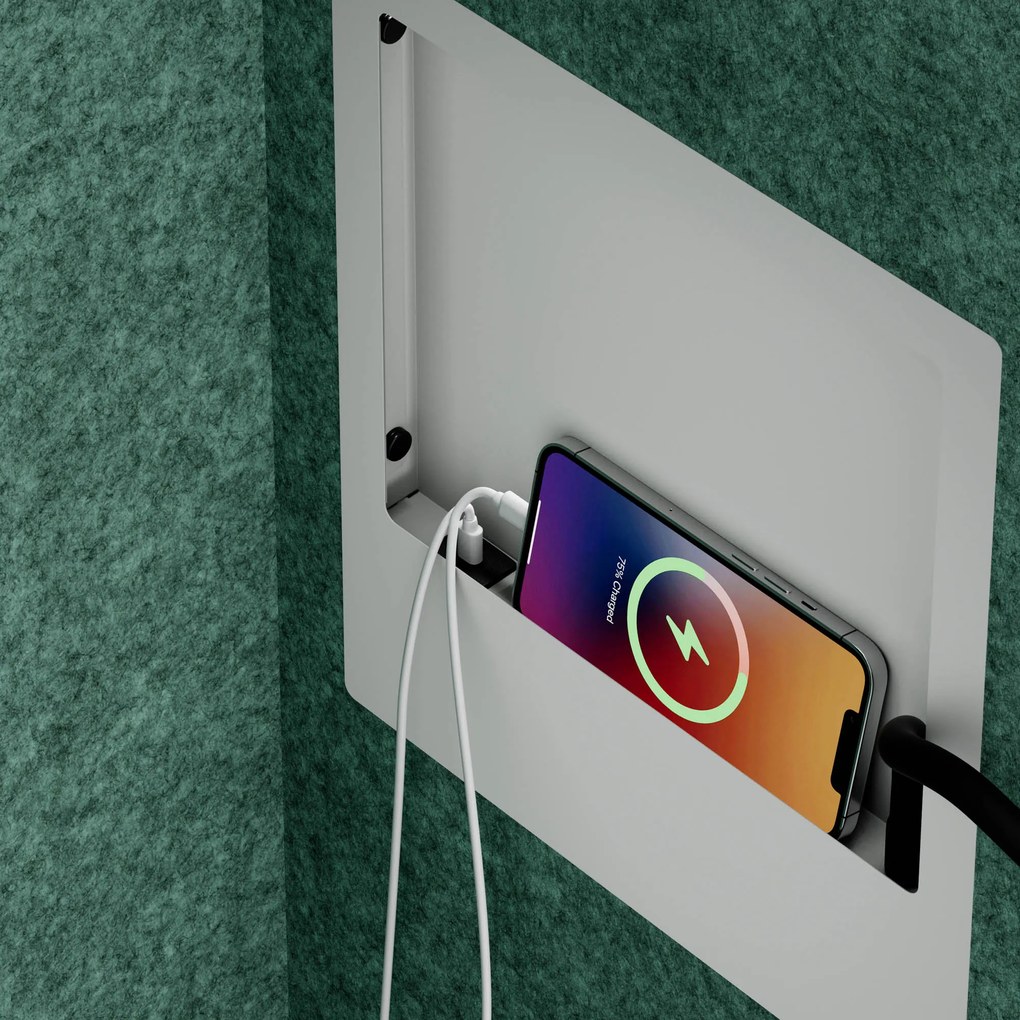 Akustická kabína SALLY MentalBox 1150 mm – sivý korpus, zelené sedadlo