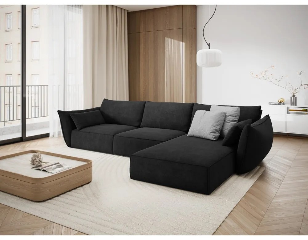 Tmavosivá rohová pohovka (pravý roh) Vanda - Mazzini Sofas