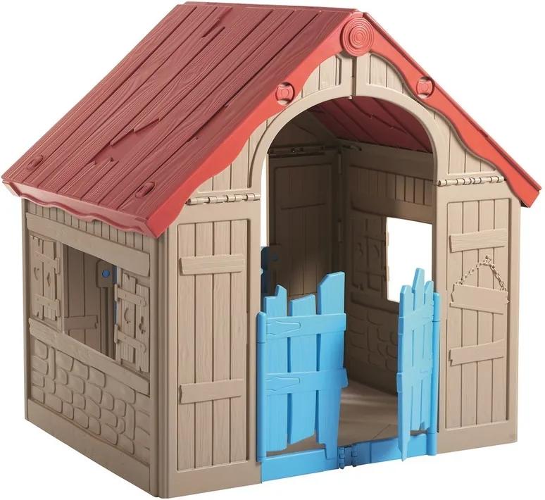 KETER FOLDABLE PLAY House detský domček, béžová / červená / modrá 17202656