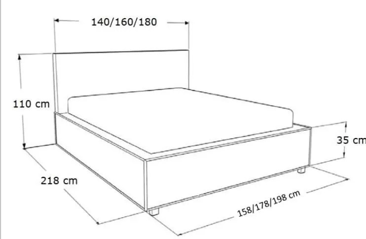 Moderná čalúnená posteľ GALAXY - Drevený rám,120x200