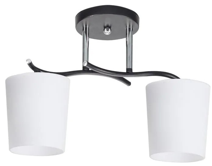Luster na tyči ESNYR 2xE27/40W/230V čierna/biela