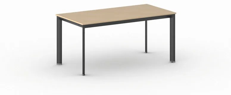 Kancelársky stôl PRIMO INVITATION, čierna podnož, 1600 x 800 mm, breza