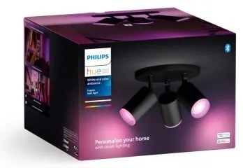 Philips - LED RGBW Stmievateľné bodové svietidlo Hue FUGATO 3xGU10/4,2W/230V čierna